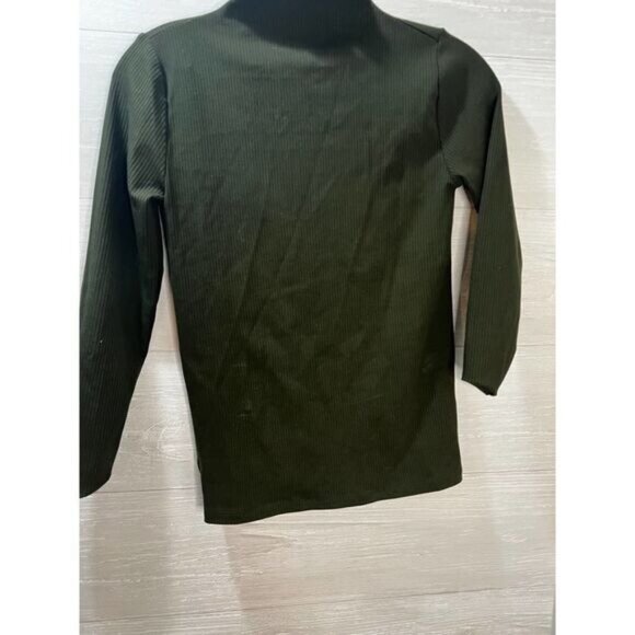 LOFT Knitted‎ Rib Lettuce Edge Turtleneck Top Small - Picture 2 of 5